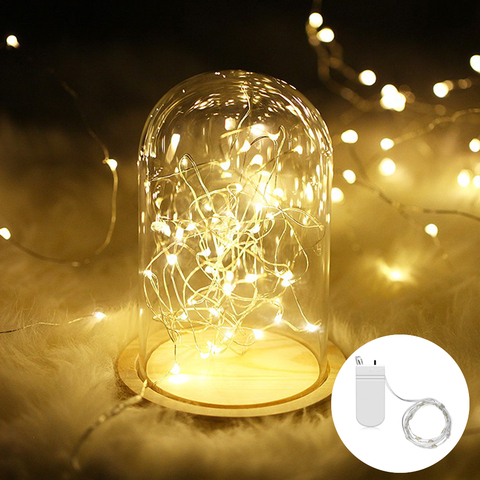 Tira de luces LED para decoración del hogar guirnalda de luces LED alimentadas por batería de 2M y 20 LEDs para decoración de botellas de Navidad ► Foto 1/6