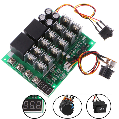 Controlador de velocidad del motor de 60A, 10-55V, pantalla Digital PWM, módulo de inversión delantera de 0 ~ 100%, motor de CC ajustable de 12V, 24V, 36V, 48V, 100A ► Foto 1/6