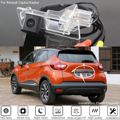 Cámara de Vista trasera de coche, videocámara de visión nocturna HD CCD para Renault Captur 2013 ~ 2022, cámara de marcha atrás trasera para Renault Kaptur 2016 ~ 2022 ► Foto 1/5