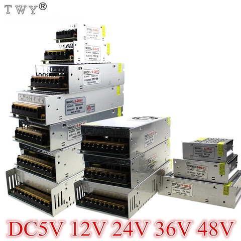 AC-DC 48V 24V 12V 5V fuente de alimentación de conmutación 3A 5A 10A 20A 30A 40A 80A 360W 36V transformador adaptador de energía LED Luz de tira ► Foto 1/6