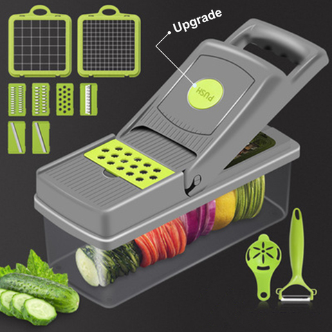 Nueva actualización cocina rallador patata Chip Slicer multifuncional rallador de vegetales herramientas triturado máquina de la patata de rallador de queso ► Foto 1/6