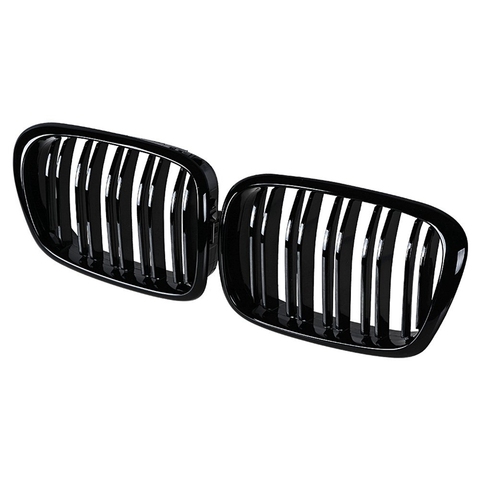 Rejilla frontal negra brillante rejilla ABS línea Dual Compatible para BMW E39 5-Series 525 528 1995-2004 rejilla parachoques frontal ► Foto 1/6