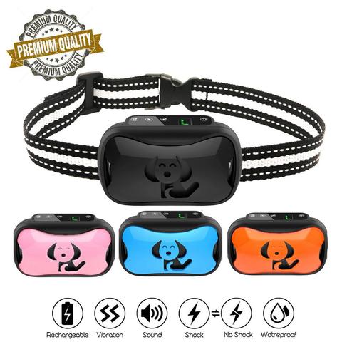 Collar de entrenamiento para perro contra ladridos automático, bip/shock/vibración, sin ladridos, recargable sin control remoto ► Foto 1/6