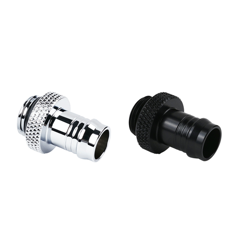 Conector de tubería de agua, rosca G1/4 de 3/8 pulgadas para tubo suave de 9-10mm de ID, color negro o plateado, 1 unidad ► Foto 1/5