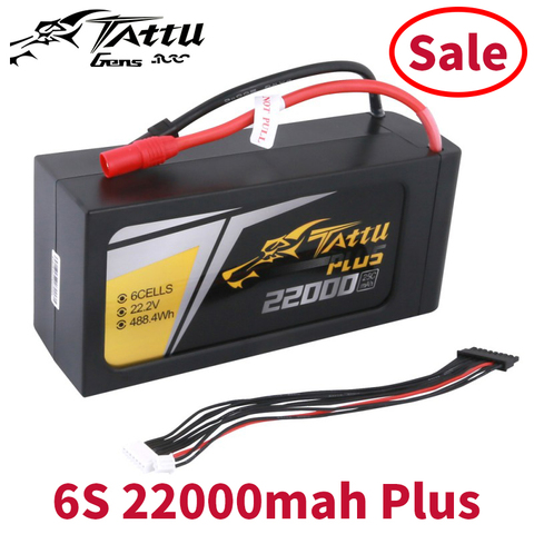 Paquete de batería inteligente Tattu Plus 22000mAh 22,2 V 25C 6S1P Lipo con enchufe AS150 + XT150 (nueva versión) ► Foto 1/1