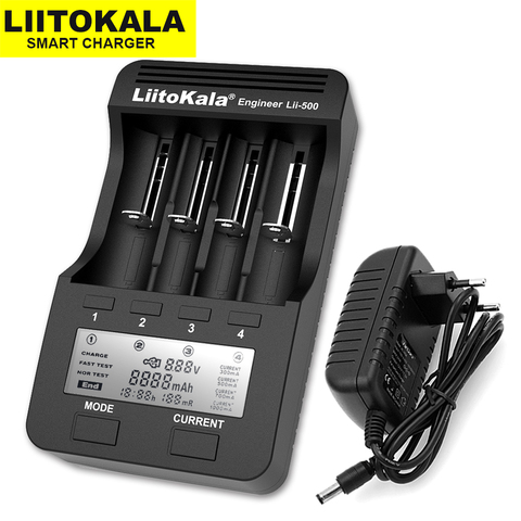 Liitokala, cargador de batería de Lii-500 Lii-PD4 2022 18650 21700 AA AAA para 26650 18350 18500 16340 17500 25500 10440 ► Foto 1/6