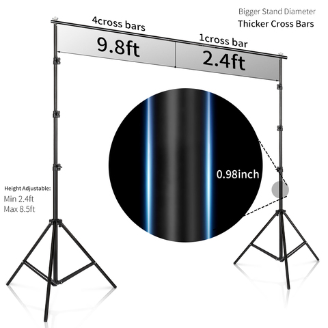 Fondo fotográfico profesional de 2,6 M X 3M/8,5X10 pies fondo fotográfico sistema de soporte soportes para estudio de vídeo y Fotografía + bolsa de transporte ► Foto 1/5