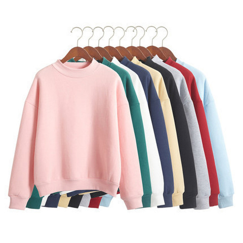 Sudadera con capucha para mujer, de punto, con cuello redondo, gruesa, Color caramelo, ropa para Parte Superior Femenina, para otoño e invierno, 2022 ► Foto 1/6