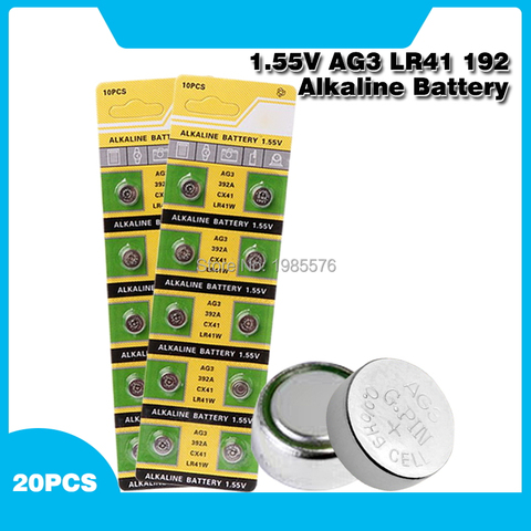 20x LR41 AG3 392A SR41SW 384 LR736 V3GA 192 1,55 V botón pila de moneda batería Batteria para reloj relojes puntero láser linterna ► Foto 1/6
