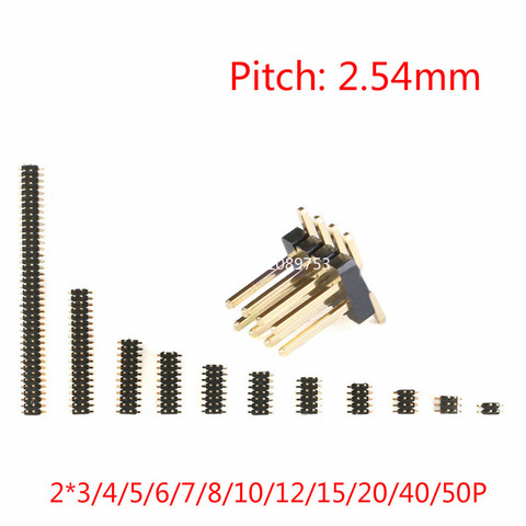 10 Uds 2,54mm conector de pines macho 2,54 de doble fila SMD SMT Pinheader hembra * 2*3/4/5/6/7/8/10/12/15/20/40/50P ► Foto 1/5