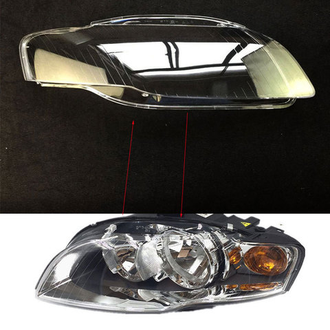 2 piezas para audi A4 B7 2006-2007 faros delanteros máscara de cristal cubierta de lámpara transparente shell lámpara A4 b7 máscaras 1 par ► Foto 1/4