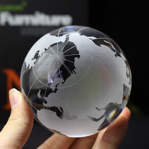 Bola de globo de cristal Feng Shui, mapa del mundo, esfera Global, decoración del hogar, accesorios, regalo de artesanía de cristal ► Foto 1/5