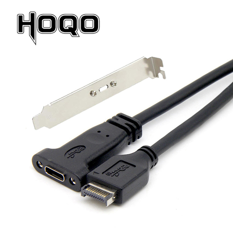 Cable de extensión hembra USB 3,1 tipo E a USB 3,1, con tornillo de montaje Panel, placa base tipo E a USB-C ► Foto 1/5