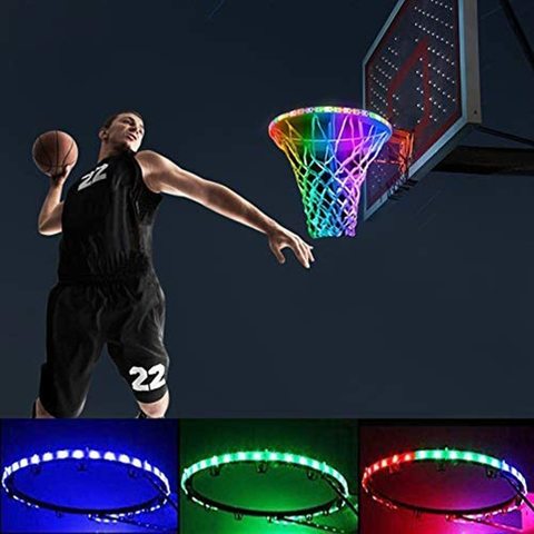 Tira de luces LED con energía Solar, aro de canasta, lámpara de 1,5 M para marco de llanta de baloncesto, impermeable, para jugar al aire libre, tiro nocturno, 45LED ► Foto 1/6