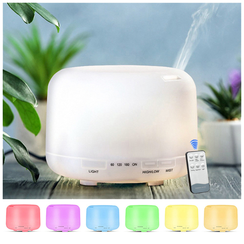 Humidificador de aire con luces, difusor de aceites esenciales, 300ML, 500ML, 1000ML, aromaterapia eléctrica, Control remoto ► Foto 1/6