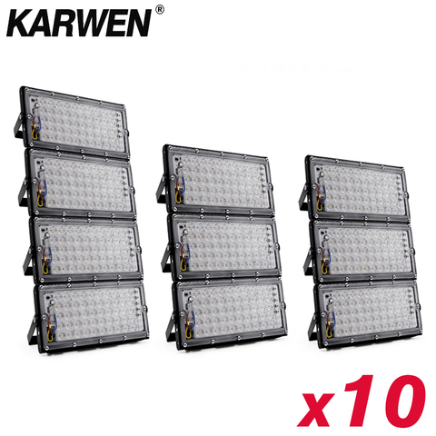 Reflector LED de 50 W, 220 V, 240 V, CHIP de proyector IP65, impermeable, Reflector de pared exterior, iluminación de jardín, foco cuadrado, blanco frío ► Foto 1/6