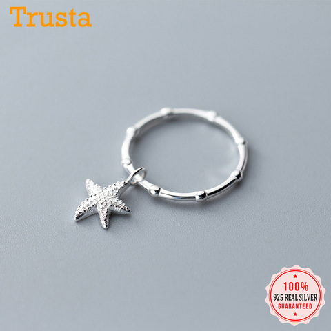 Trustdavies-anillo ajustable de Plata de Ley 925 con diseño de estrella de mar, joyería 100% Plata de Ley 925 ► Foto 1/6