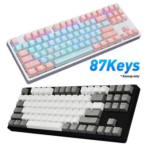 Clave de 87 unids/set PBT de Color a prueba de luz Teclado mecánico teclas de teclado para Juegos Accesorios para ordenador ► Foto 1/1