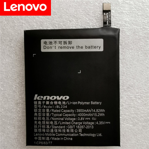 Batería BL234 de 100% mAh, Original, Real, con adhesivo de pegamento 3M para Lenovo Vibe P1M, P1MA40, P70, P70t, P70-T, P70A, P70-A, novedad de 4000 ► Foto 1/5