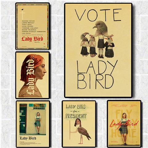 Póster de película de Lady Bird, Greta-Gerwig-Película-saoirse-rona, carteles e impresiones Vintage, pintura artística para decoración de la habitación del hogar ► Foto 1/6