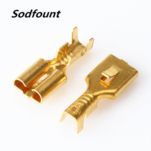 100 Uds H62 latón estañado 6,3mm Conector automotriz mujer hombre terminales E6.3B ► Foto 1/1