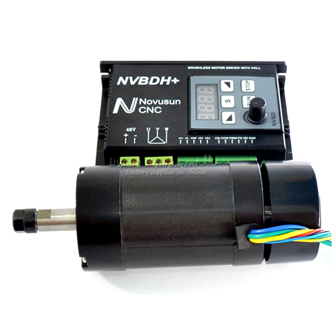 Motor de eje de CNC sin escobillas, 400W, 48VDC, diámetro de 55mm y 600W, conductor de Motor sin escobillas NVBDH + con salón para máquina de carpintería ► Foto 1/5