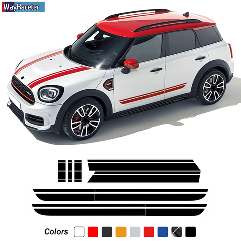 Pegatina de rayas laterales para puerta de coche, cubierta del motor del capó, banda para el techo, posterior cuerpo equipo, calcomanía para MINI Countryman F60 Cooper, accesorios ► Foto 1/6