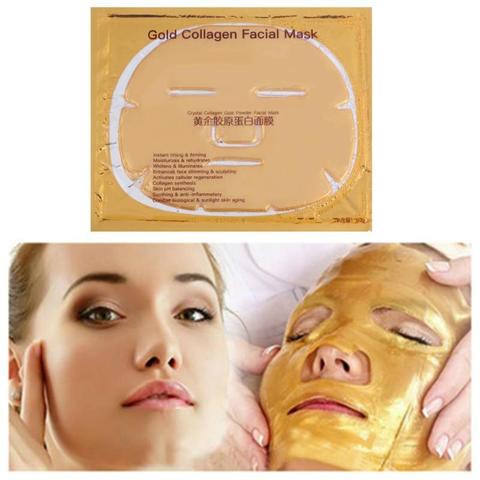 Mascarilla Facial con colágeno de oro de 24 quilates para mujer, máscara hidratante, antiedad, belleza, cuidado de la piel ► Foto 1/6