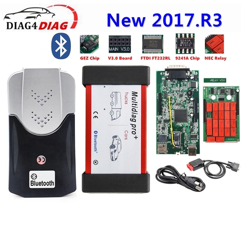 Multidiag Pro + V3.0 DS150 TCS, placa doble, relés NEC V3.0, USB, Bluetooth, compatible con coche/camión, lector de códigos para automóvil 2017 R3 ► Foto 1/6