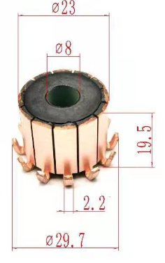 Gancho de cobre para dientes, CHY-1518-12 de Motor eléctrico, 8x23x19,5mm, 12P, 1 ud. ► Foto 1/1