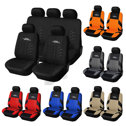 Fundas protectoras universales para asiento de coche, color Naranja, 9 Uds., fundas de asiento de automóvil para Kalina Grantar Lada Priora Renault Logan ► Foto 1/6