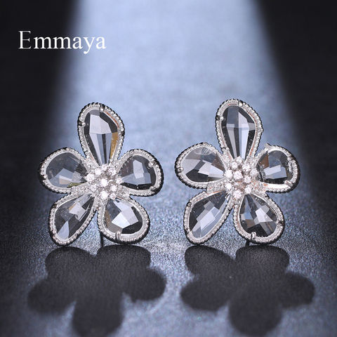 Emmaya-pendientes con forma de estrella para mujer y niña, aretes con zirconia cúbica transparente, diseño de estrella, adorno moderno, fiesta Popular ► Foto 1/6