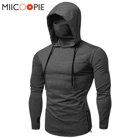 Máscara Ninja-Sudadera con capucha de manga larga para Hombre, ropa de calle de otoño, Sudaderas de Hip-Hop con abertura grande, Tops de gimnasio, Sudaderas con capucha para Hombre ► Foto 1/6