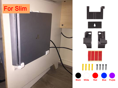 Soporte de pared soporte de refrigeración para virutas soporte de pared soporte de muelle para PS4 PS4 PRO PS4 consola de juegos delgada colgante de plástico con impresión 3D ► Foto 1/6