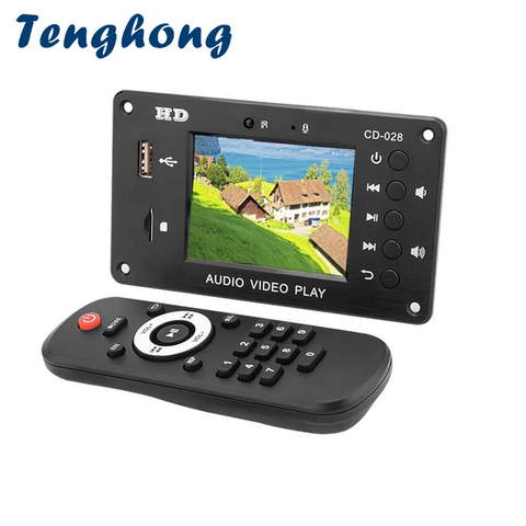 Tenghong-decodificador de MP3 con Bluetooth 5,0, reproductor Multimedia de vídeo HD de 2,8 pulgadas, 7-24V, módulo de decodificación AUX, USB, tarjeta TF, amplificadores de sonido DIY ► Foto 1/6