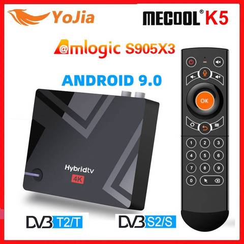 Mecool-receptor satélite K5 Dispositivo de TV inteligente, decodificador con Android 9,0, Amlogic S905X3, cuatro núcleos, reproductor multimedia 4K, 2,4 y 5G, 2T2R, WIFI Dual ► Foto 1/6