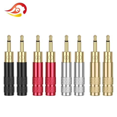 QYFANG 1 par 2,5mm 2 polos chapado en oro cobre enchufe Audio Jack cable conector auricular Pin Metal adaptador para HD700 auriculares HiFi ► Foto 1/1