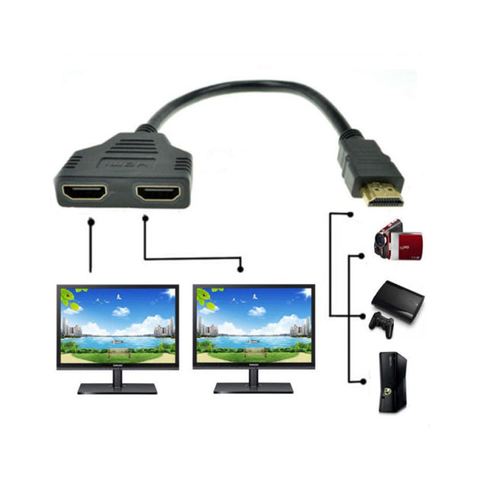 Puerto HDMI de 1080P macho a 2 hembra 1 en 2 salida adaptador de Cable divisor convertidor ► Foto 1/6