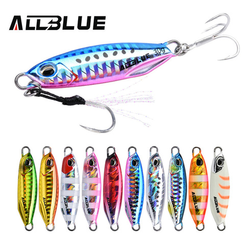 ALLBLUE-señuelo para pesca de lubina, aparejos cebo Artificial de Metal fundido, 15G 30G, cable de fundición a tierra ► Foto 1/6