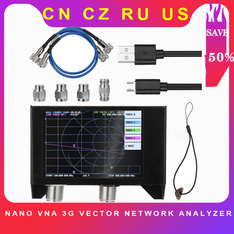 Nano VNA-analizador de red vectorial 3G SAA-2N V2, Analizador de antena de onda corta HF VHF UHF con carcasa de hierro, pantalla de 4,0 pulgadas ► Foto 1/6