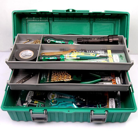 Caja de herramientas de plástico multifuncional diseño extraíble maletín portátil de gran capacidad caja de almacenamiento organizador para herramientas ► Foto 1/6