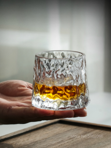 Copas giratorias de estilo japonés, Copas de whisky con forma de martillo de cristal grueso para licor de vino, Copa XO ► Foto 1/6