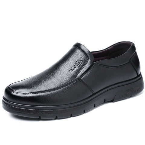 Zapatos de vestir de piel auténtica para hombre, calzado transpirable de negocios de punta redonda, para boda, plano, 2022, novedad de 896 ► Foto 1/6