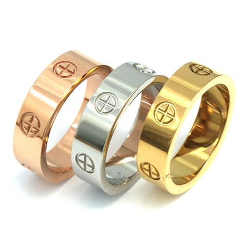 Joyería de acero inoxidable para mujer y hombre, anillos de amor, aros de lujo para boda ► Foto 1/6