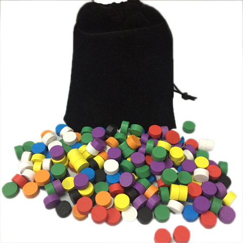 Juego de madera de 8 colores con bolsa de 10x5MM de diámetro, peón colorido/Ajedrez para juegos de mesa/accesorios educativos, 80 Uds. ► Foto 1/4