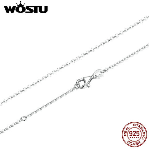 ¡Superventas! collares de cadenas de Plata de Ley 925 auténtica de 45cm aptos para amuleto colgante para mujer, regalo de joyería S925 de lujo CQA010 ► Foto 1/6