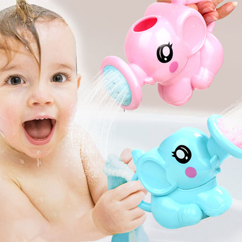 Juguetes de baño de plástico con forma de elefante para bebés, PULVERIZADOR DE AGUA para ducha, juguetes de natación, regalo para niños, bolsa de malla para almacenamiento ► Foto 1/6