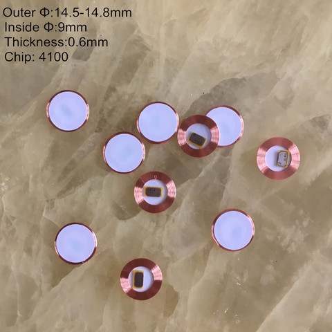 10 unids/lote 125Khz diámetro 15mm T5577 RFID escribible leer única moneda Etiqueta de Control de acceso de la bobina Chip Compatible con EM4100 EM4305 ► Foto 1/2