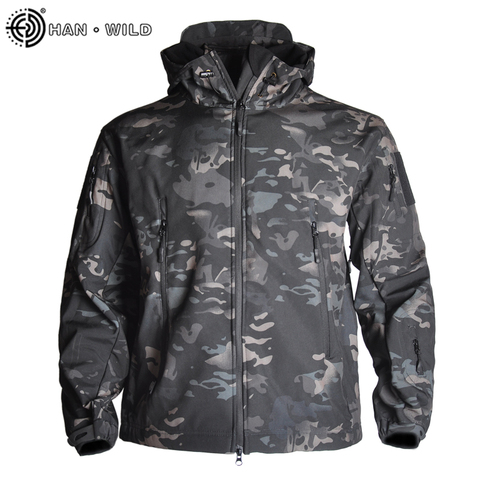 HAN WILD-chaqueta polar de camuflaje militar para hombre, ropa táctica del ejército, Multicam, rompevientos de camuflaje ► Foto 1/6