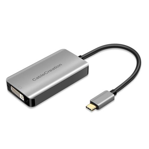 Adaptador USB C a doble enlace DVI activo, adaptador USB tipo C a DVI-I, resolución de 2560x1600, USB-C a DVI Signal Foma ► Foto 1/6